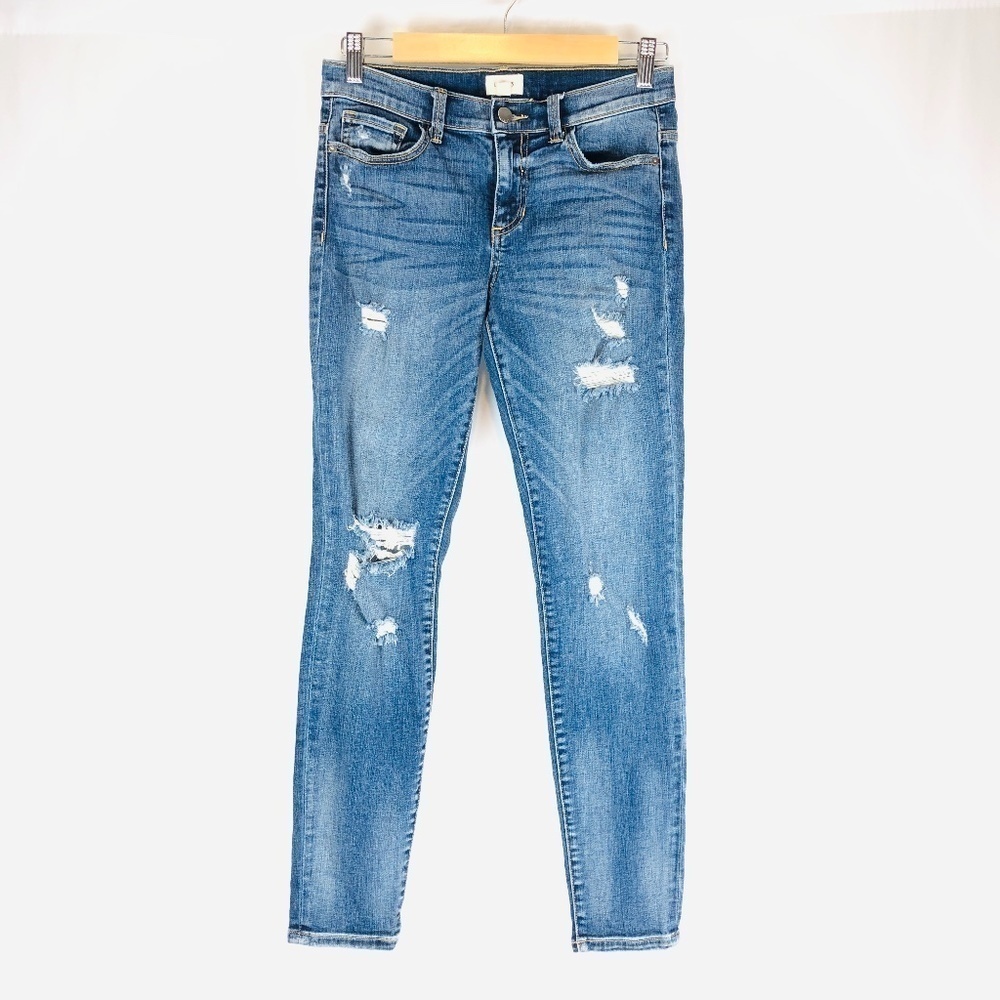 ID:23 HIGH RISE DISTRESSED SKINNY JEANS 25